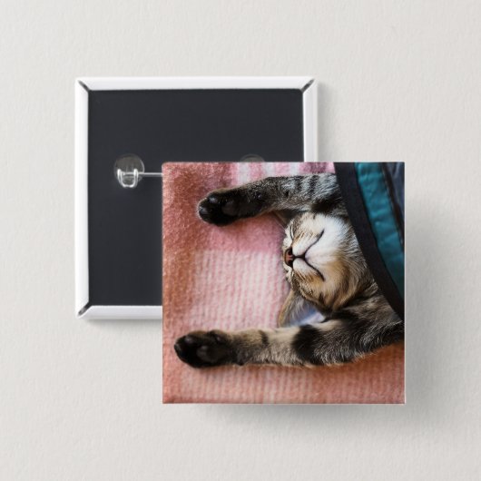 Snoozing Kätzchen Button (Vorne & Hinten)