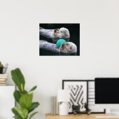 Snoozing Sea Otters Fotografisch Poster (Heimbüro)