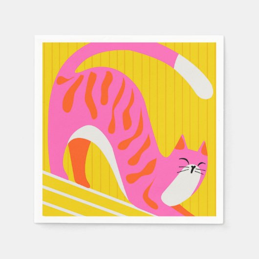 Snoozing Whiskers Serviette (Vorderseite)