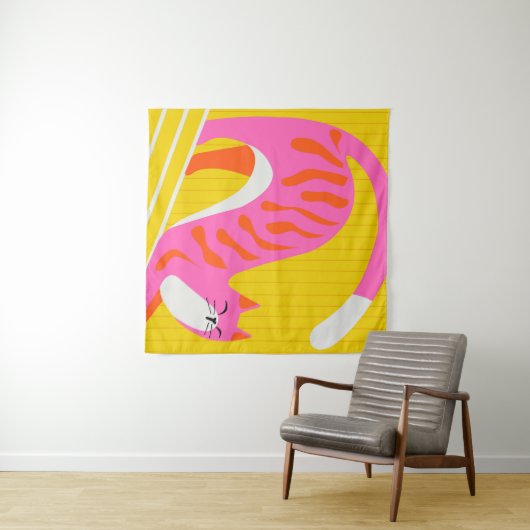 Snoozing Whiskers Wandteppich (Beispiel (Horizontal))