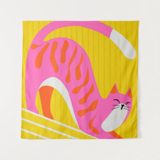 Snoozing Whiskers Wandteppich