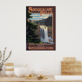 Snoqualmie Falls (Day) Washington Travel Poster (Küche)