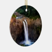 Snoqualmie Falls Runde Keramik Weihnachten Keramik Ornament (Rechts)