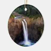 Snoqualmie Falls Runde Keramik Weihnachten Ornament (Links)