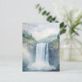 Snoqualmie Falls, WA Aquarellmalerei Postkarte (Stehend Vorderseite)