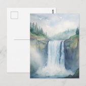 Snoqualmie Falls, WA Aquarellmalerei Postkarte (Vorne/Hinten)