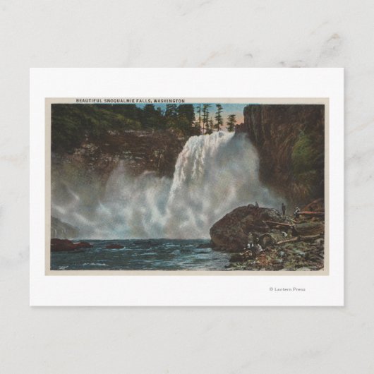 Snoqualmie Falls, WA - Blick auf die Wasserfälle u Postkarte (Vorderseite)