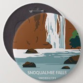 Snoqualmie Falls Washington Button (Vorne & Hinten)