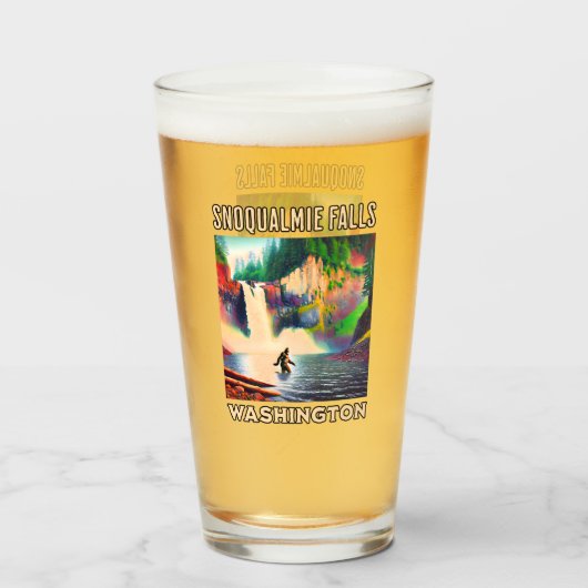 Snoqualmie Falls Washington Shirt, Sasquatch Glas (Vorne (Gefüllt))