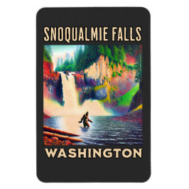 Snoqualmie Falls Washington Shirt, Sasquatch Magnet