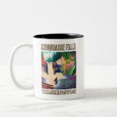 Snoqualmie Falls Washington Shirt, Sasquatch Zweifarbige Tasse (Links)