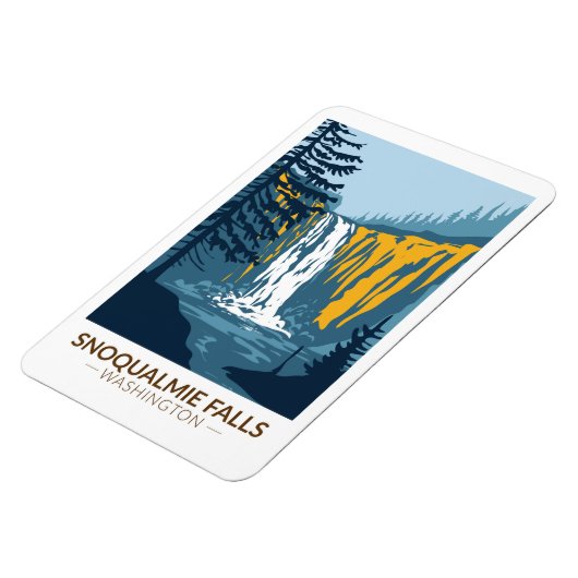 Snoqualmie Falls Washington Waterfall Vintag Magnet (Linke Seite)