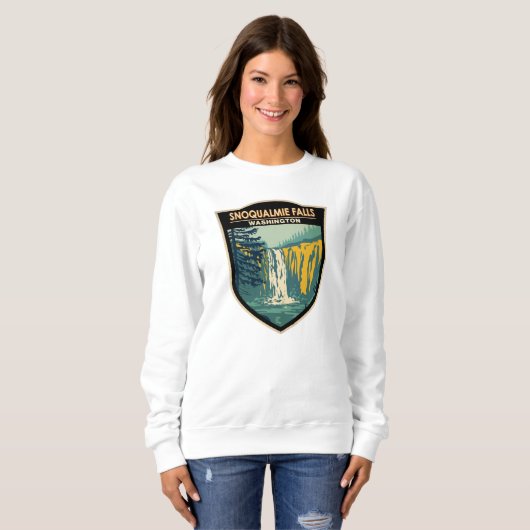 Snoqualmie Falls Washington Waterfall Vintag Sweatshirt (Vorne ganz)