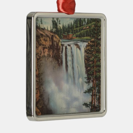 Snoqualmie fällt, WA - Ansicht von Fällen oben Silbernes Ornament (Rechts)
