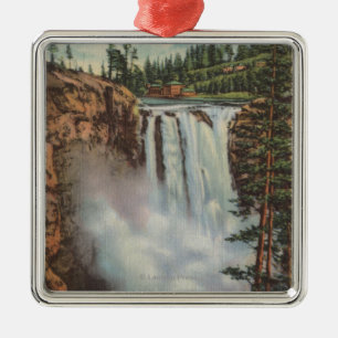 Snoqualmie fällt, WA - Ansicht von Fällen oben Silbernes Ornament