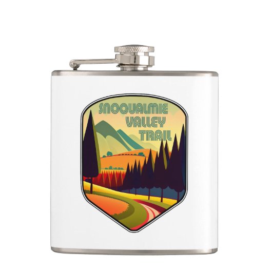 Snoqualmie Valley Trail Washington Staat Colors Flachmann (Vorderseite)