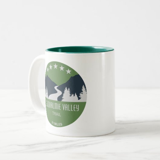 Snoqualmie Valley Trail Washington Staat Zweifarbige Tasse (Vorderseite Links)