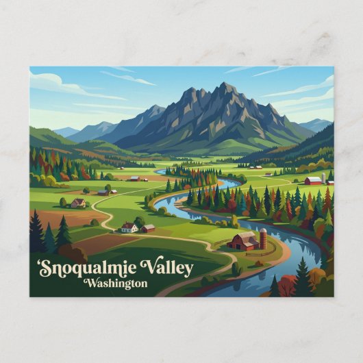 Snoqualmie Valley USA Postkarte (Vorderseite)