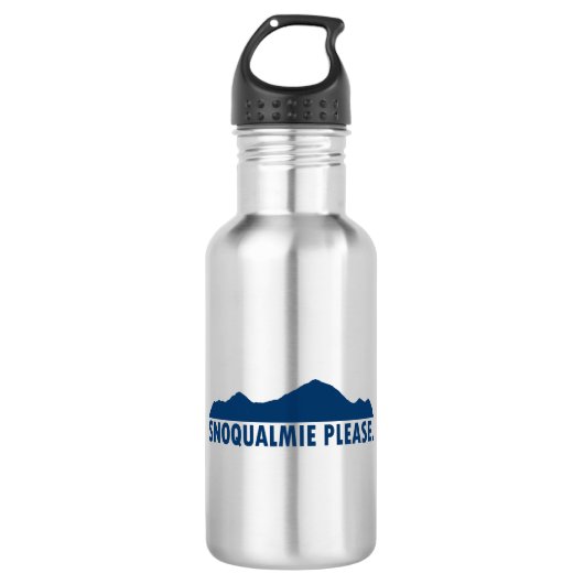 Snoqualmie Washington Bitte Edelstahlflasche (Vorderseite)