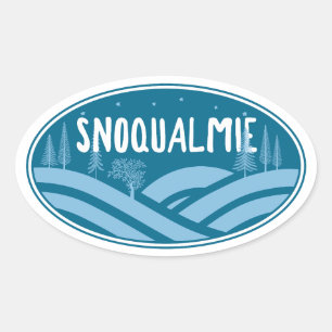 Snoqualmie Washington im Freien Ovaler Aufkleber