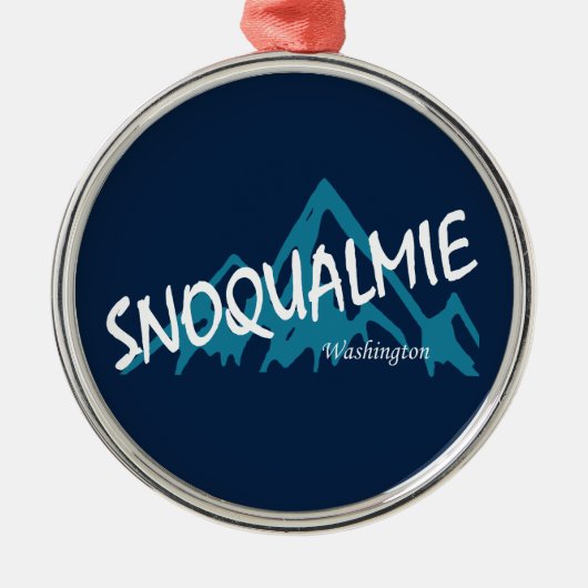 Snoqualmie Washington Mountains Ornament Aus Metall (Vorne)