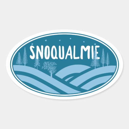 Snoqualmie Washington Outdoors Ovaler Aufkleber (Vorderseite)