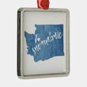 Snoqualmie Washington Wood Grain Ornament Aus Metall (Rechts)