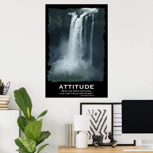 Snoqualmie Wasserfall ATTITUE Motivierend Poster (Heimbüro)