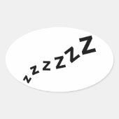 Snore zzz ovaler aufkleber (Vorderseite)
