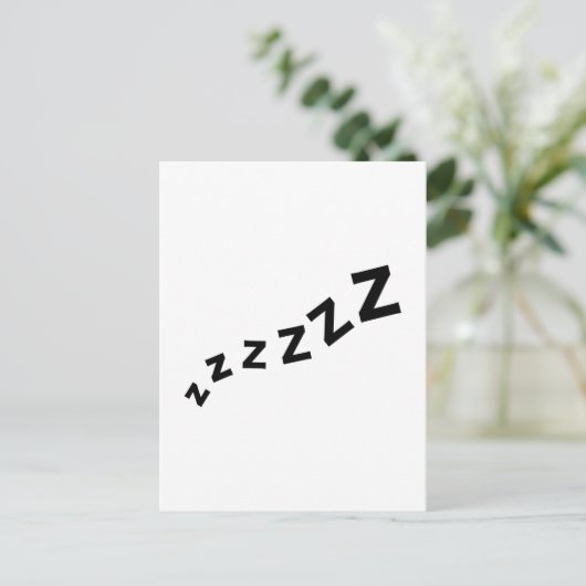 Snore zzz postkarte (Stehend Vorderseite)