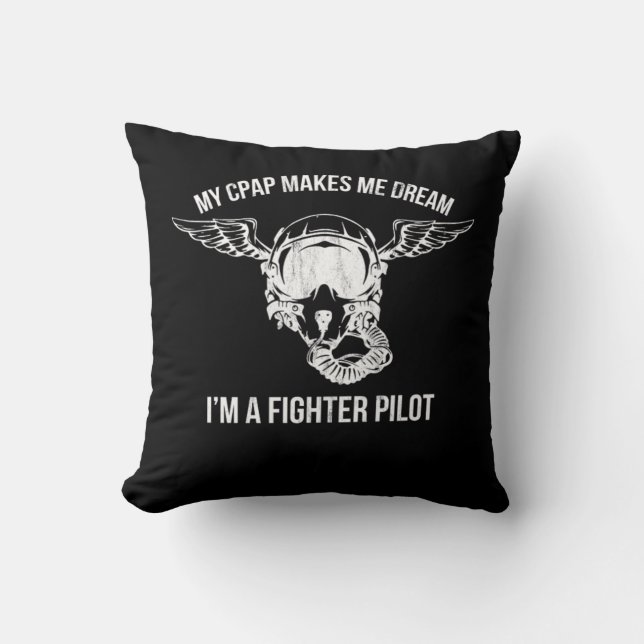 Snoring Cpap AS A Fighter Pilot Mask Funny  Kissen (Vorderseite)