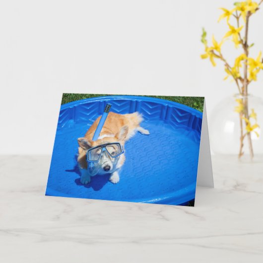 Snorkel Corgi Blankokarte Karte (Gelbe Blume)