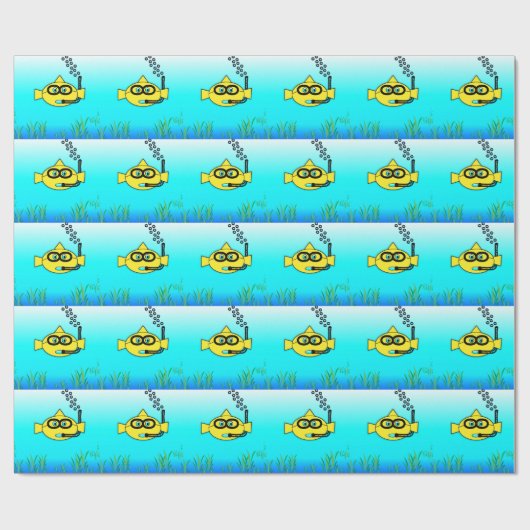 Snorkel Goldfish Pattern Geschenkpapier (Flach)