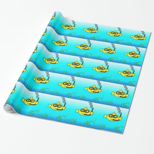 Snorkel Goldfish Pattern Geschenkpapier (Ungerollt)