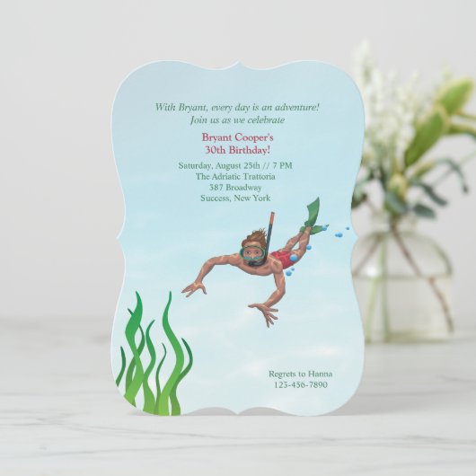 Snorkeler Einladung (Stehend Vorderseite)