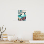 Snorkeler finds an angel in reef poster (Küche)
