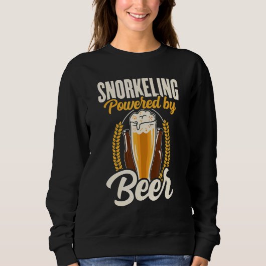 Snorkeling Powered By Beer Snorkel Scuba Diver Div Sweatshirt (Vorderseite)