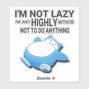 Snorlax being lazy from pokemon aufkleber