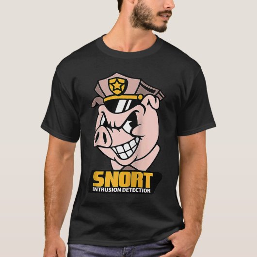 Snort Intrusion Detection Pig Cybersecurity Securi T-Shirt (Vorderseite)