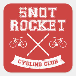 Snot Rocket Cycling Club Quadratischer Aufkleber