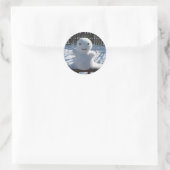 Snow Alien Runder Aufkleber (Tasche)