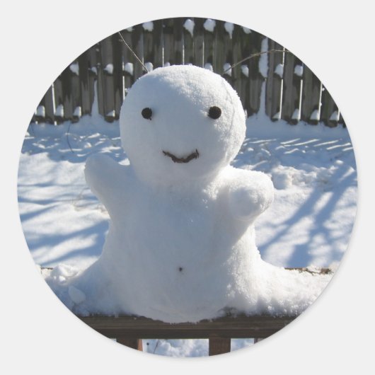 Snow Alien Runder Aufkleber (Vorderseite)