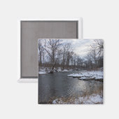 Snow Along James River Magnet (Vorderseite/Rückseite)