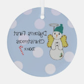 Snow Angel Baby's First Christmas Ornament Aus Glas (Rückseite)