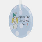 Snow Angel Baby's First Christmas Ornament Aus Glas (Vorderseite links)