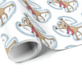 Snow Angel Dog Fun Niedlicher Weihnachtsfeiertag F Geschenkpapier (Rolleneckpunkt)