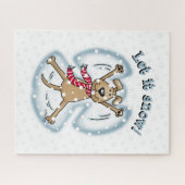 Snow Angel Dog Fun Niedlicher Weihnachtsfeiertag F Puzzle (Horizontal)