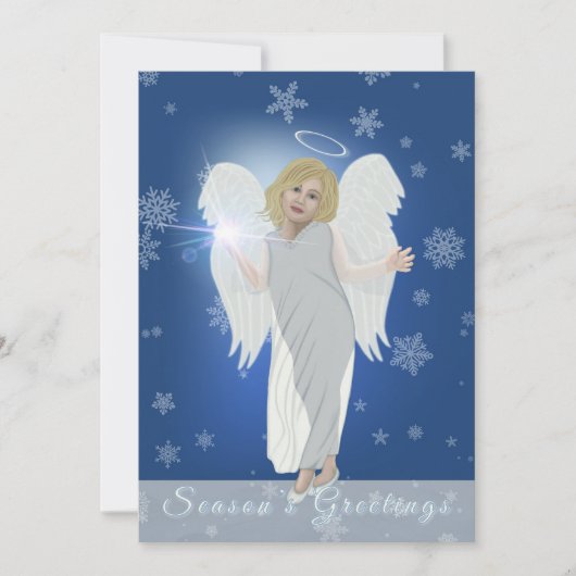 Snow Angel Feiertagskarte (Vorderseite)