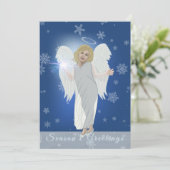 Snow Angel Feiertagskarte (Stehend Vorderseite)