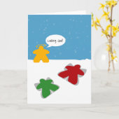Snow Angel Meeples Sprachkarte Karte (Gelbe Blume)